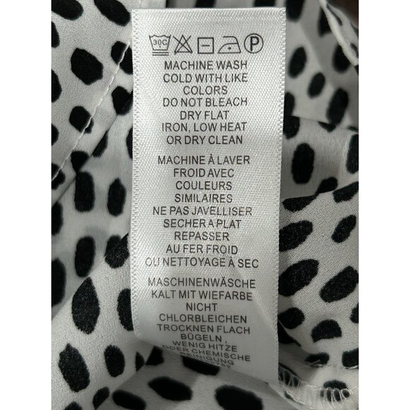 Adrianna Papell NWT Black White Polka Dot Sleeveless Blouse Size Medium - Picture 9 of 10